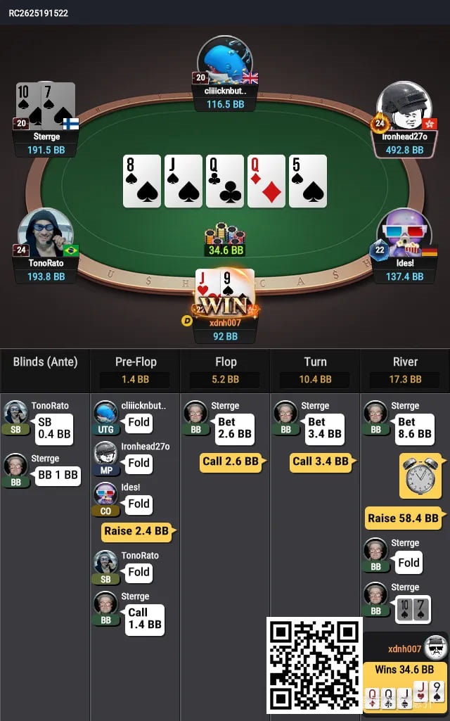 【红龙扑克】牌局分析：Nice fold，以后请继续fold
