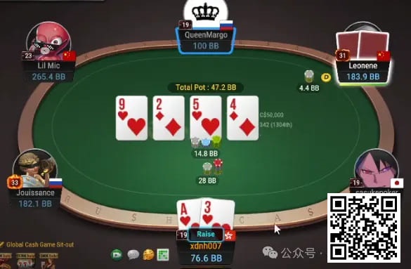 【红龙扑克】牌局分析：double check raise造池