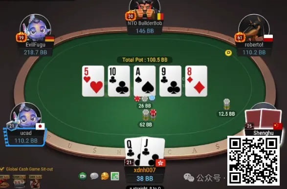【红龙扑克】牌局分析：顶set惨遭后门顺毒手