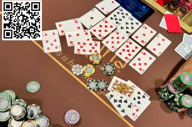 【红龙扑克】梦里才会出现的牌局：同一玩家在一手牌里击中两个同花顺