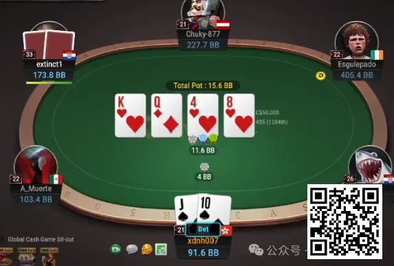 【红龙扑克】牌局分析：Donk! 虽然可能已经drawing dead