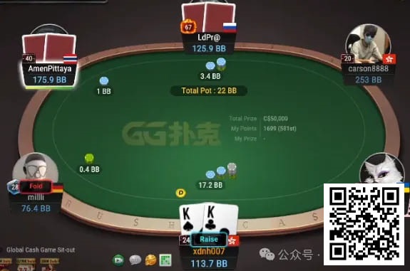 【红龙扑克】牌局分析：跟鱼拼光，是超对唯一的宿命