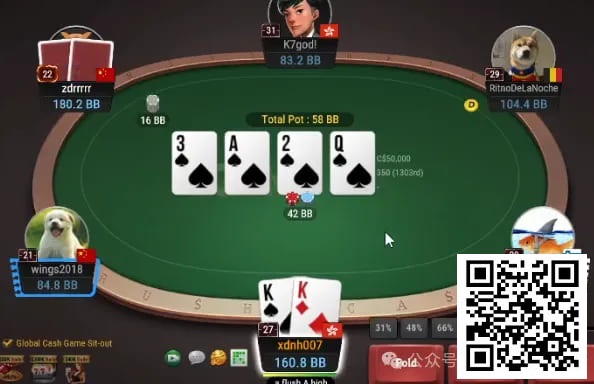 【红龙扑克】牌局分析：喜提360BB巨pot之单张成花慢打nuts
