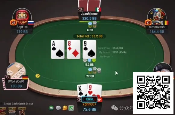 【红龙扑克】牌局分析：德州流氓打法，中对cbet/3bet