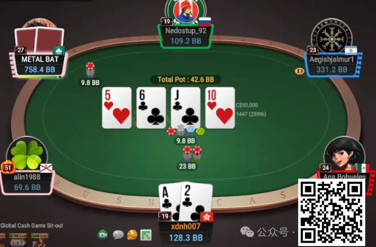 【红龙扑克】牌局分析：转牌买花check raise，河牌中nuts，打多大？