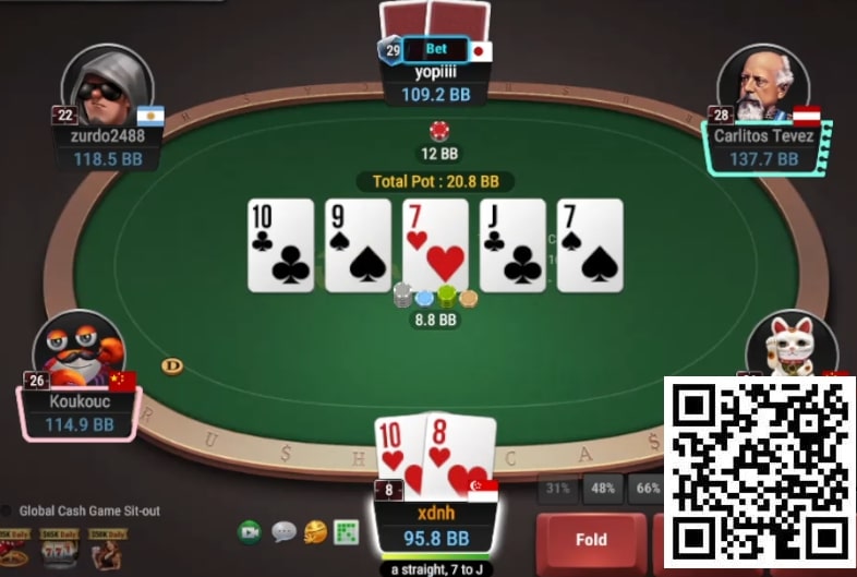 【红龙扑克】牌局分析：中大牌时也要考虑保护弱范围