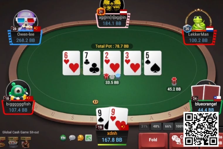 【红龙扑克】牌局分析：3bet底池，单张成顺，双张成花，超对被超池考验