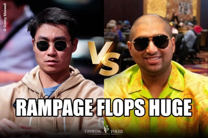 【红龙扑克】一手变体straddle下的翻牌同花撞同花