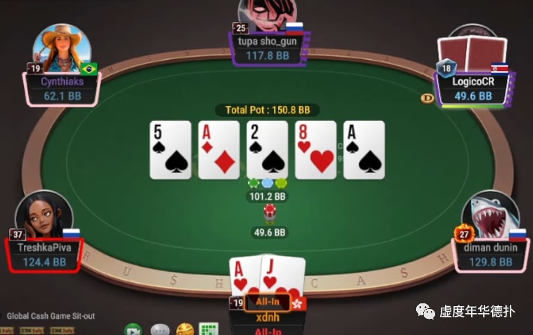 【红龙扑克】牌局分析：河牌allin or check？