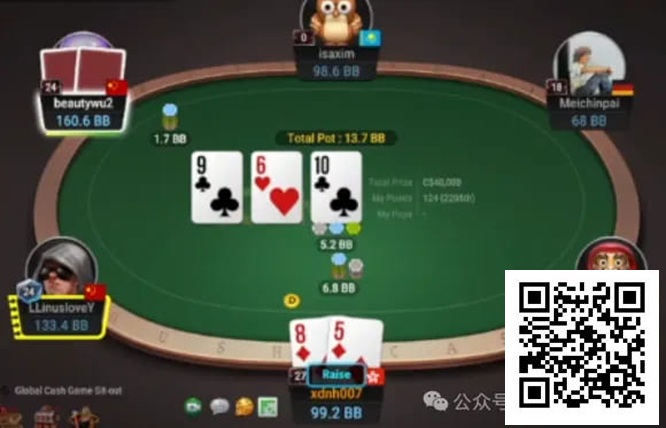 【红龙扑克】牌局分析：知道你肯定会bluff，所以让你免费买花