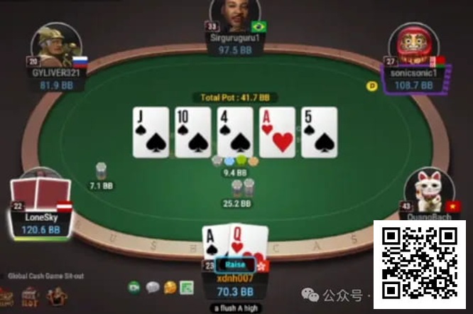 【红龙扑克】牌局分析：河牌check nuts保护自己的弱范围