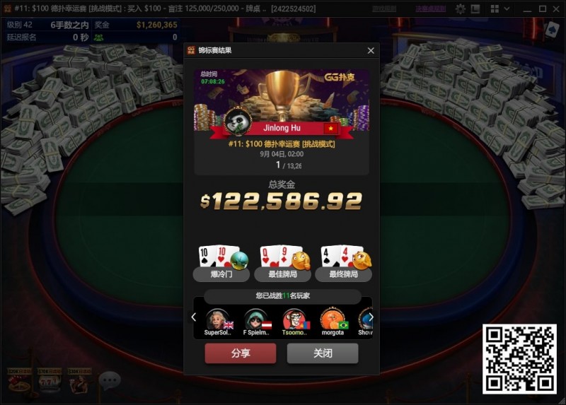 【红龙扑克】国人再夺WSOP金手链！扑克迷一七七解锁新成就！