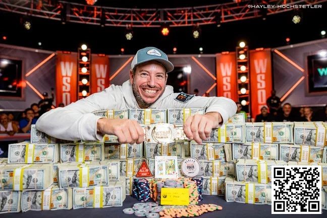 【红龙扑克】快讯：史上奖金最高WSOP主赛冠军出炉，豪揽1210万美金！仅48手牌就结束战斗
