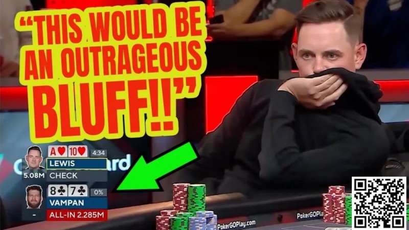 【红龙扑克】牌局分析：8-high河牌绝命全下，诈飞坚果同花赢4,560,000大池