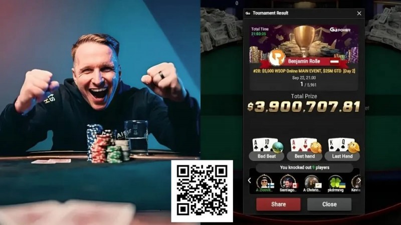【红龙扑克】WSOP线上主赛冠军复盘，解析FT前的口袋4关键手牌！