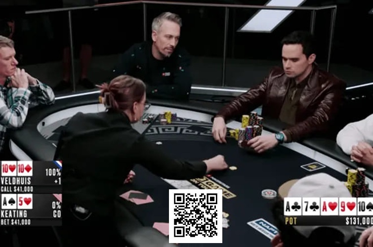 【红龙扑克】葫芦成牌却仅跟注,Veldhuis诡异决策引全场调侃!与Keating扑克对决再掀波澜