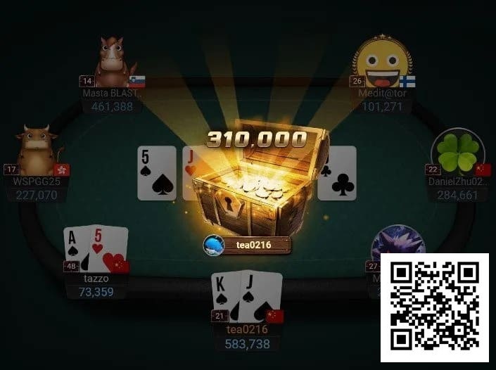 【红龙扑克】开赛仅一小时！中国选手tea0216斩获Top神秘赏金，超越冠军成最大赢家！