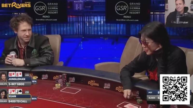 【红龙扑克】翻前3bet和4bet尺寸有猫腻，野人精准读牌打击刘璇，看似戏谑的牌局对话暗藏深意【Polk解析】