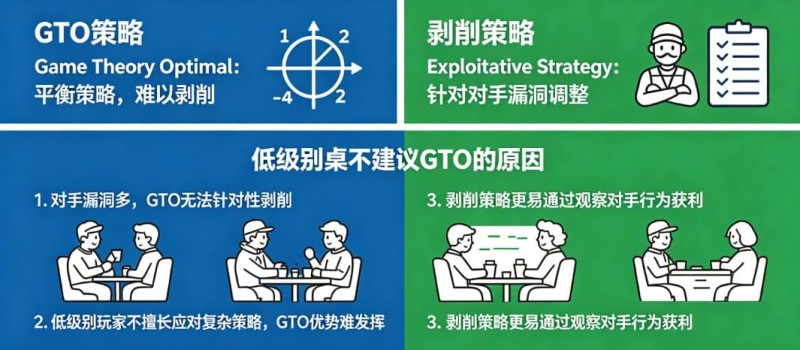 【红龙扑克】德州扑克：GTO vs 剥削策略。在低级别桌为什么不建议用GTO？