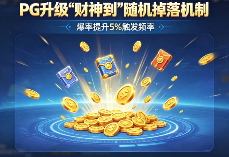 【红龙扑克】PG升级“财神到”随机掉落机制，爆率提升5%触发频率。