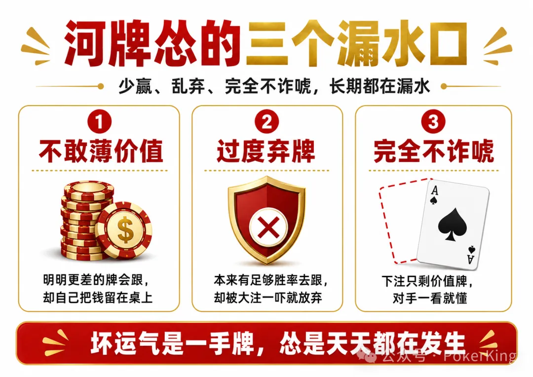 【红龙扑克】河牌“怂了”:你明明看见了价值,却没敢下注