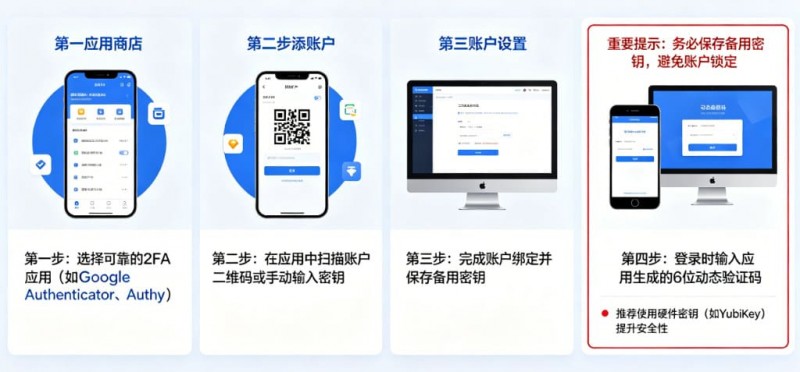 【红龙扑克】如何设置高强度的账户二次验证（2FA）