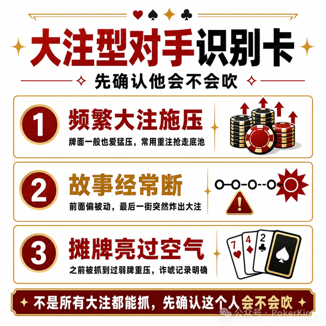 【红龙扑克】牌桌上总有人拿大注压你？三步教你抓诈，别再白白弃牌