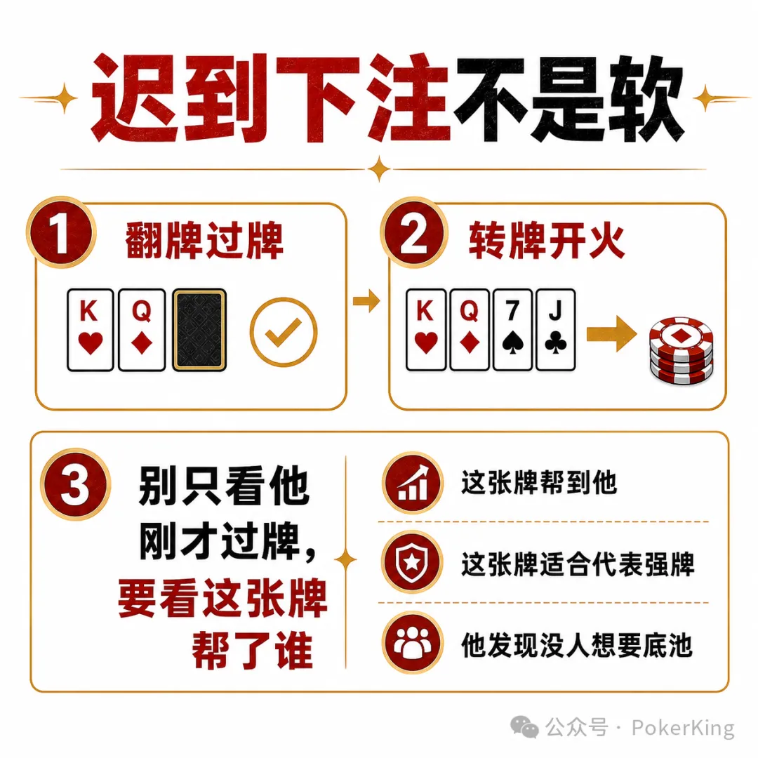 【红龙扑克】对手过牌后突然开火?别急着判断,先看这三样