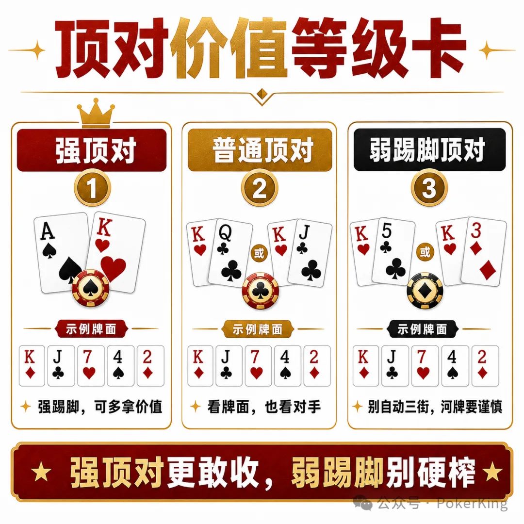【红龙扑克】中了顶对，到底该下几条街？别一把就软了