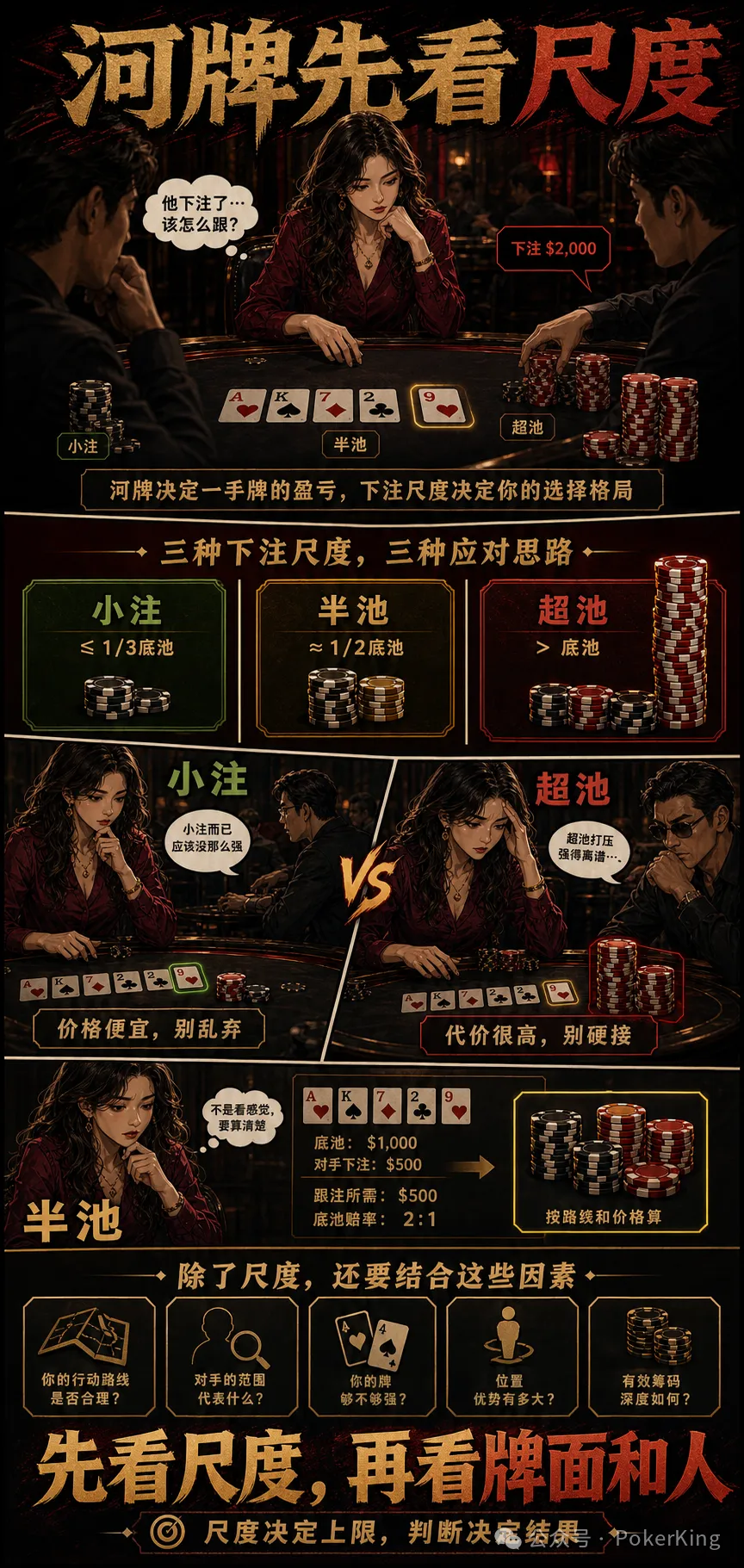 【红龙扑克】河牌下注尺度的秘密:小注别乱弃,半池看路线,超池先敬三分